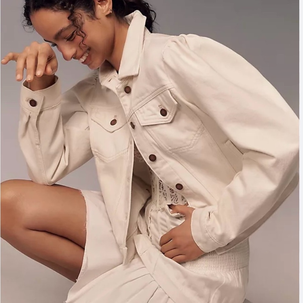 Women's Cream Denim Jacket